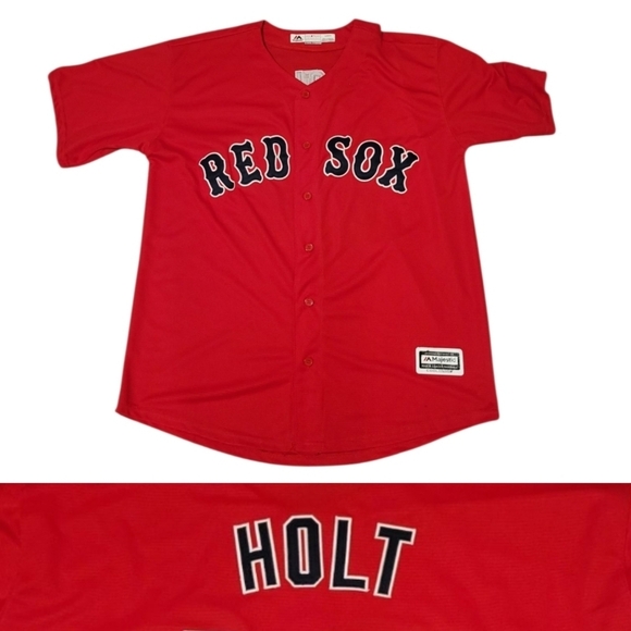 Majestic Other - Red‎ Sox Brock Holt MLB Baseball Boston  Jersey Majestic Cool Base #12 Men's XL